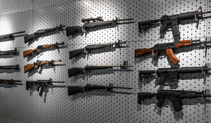 Wall of guns to be sold online through a gunbroker payment gateway