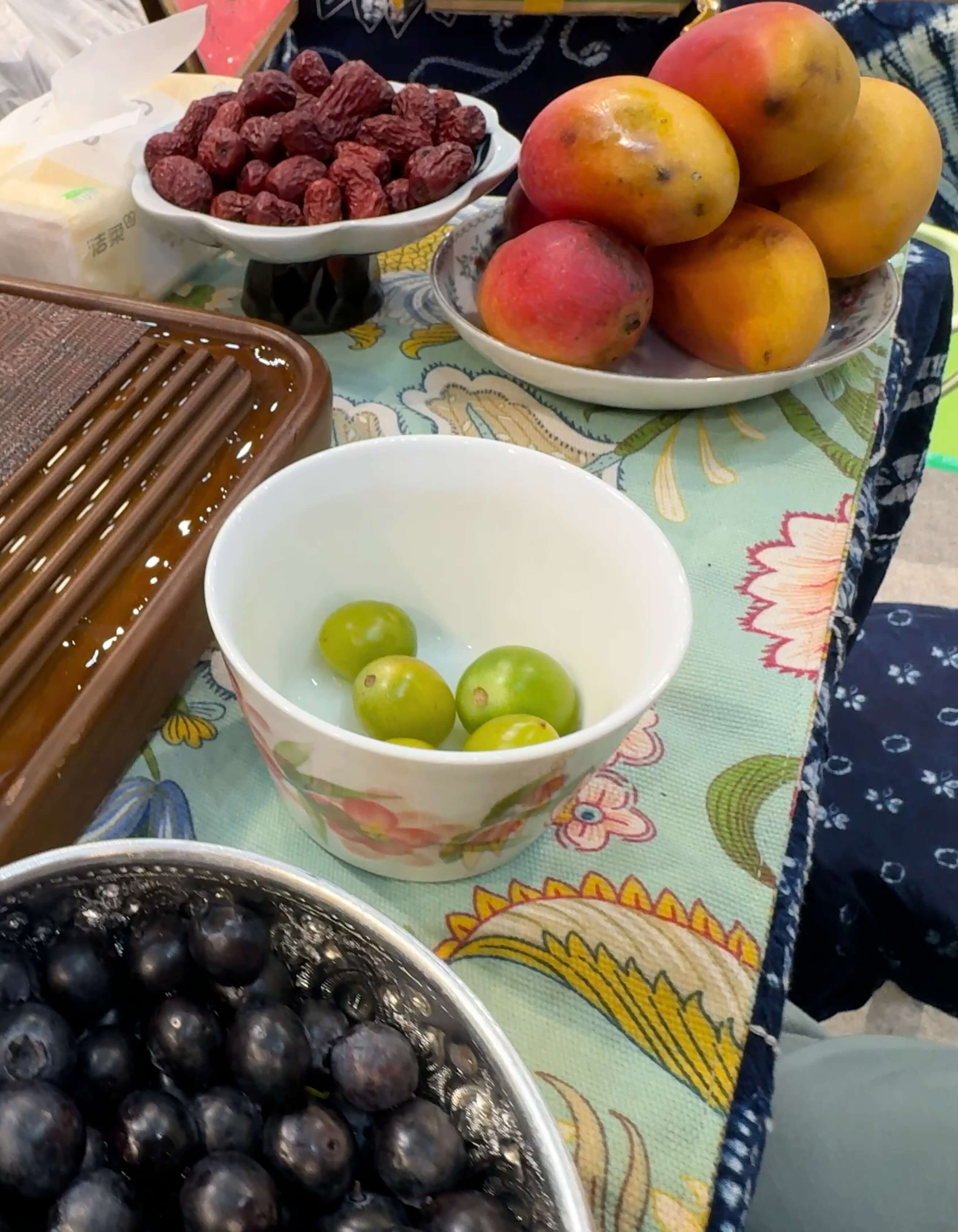 Bowls of fruits from Yunnan.