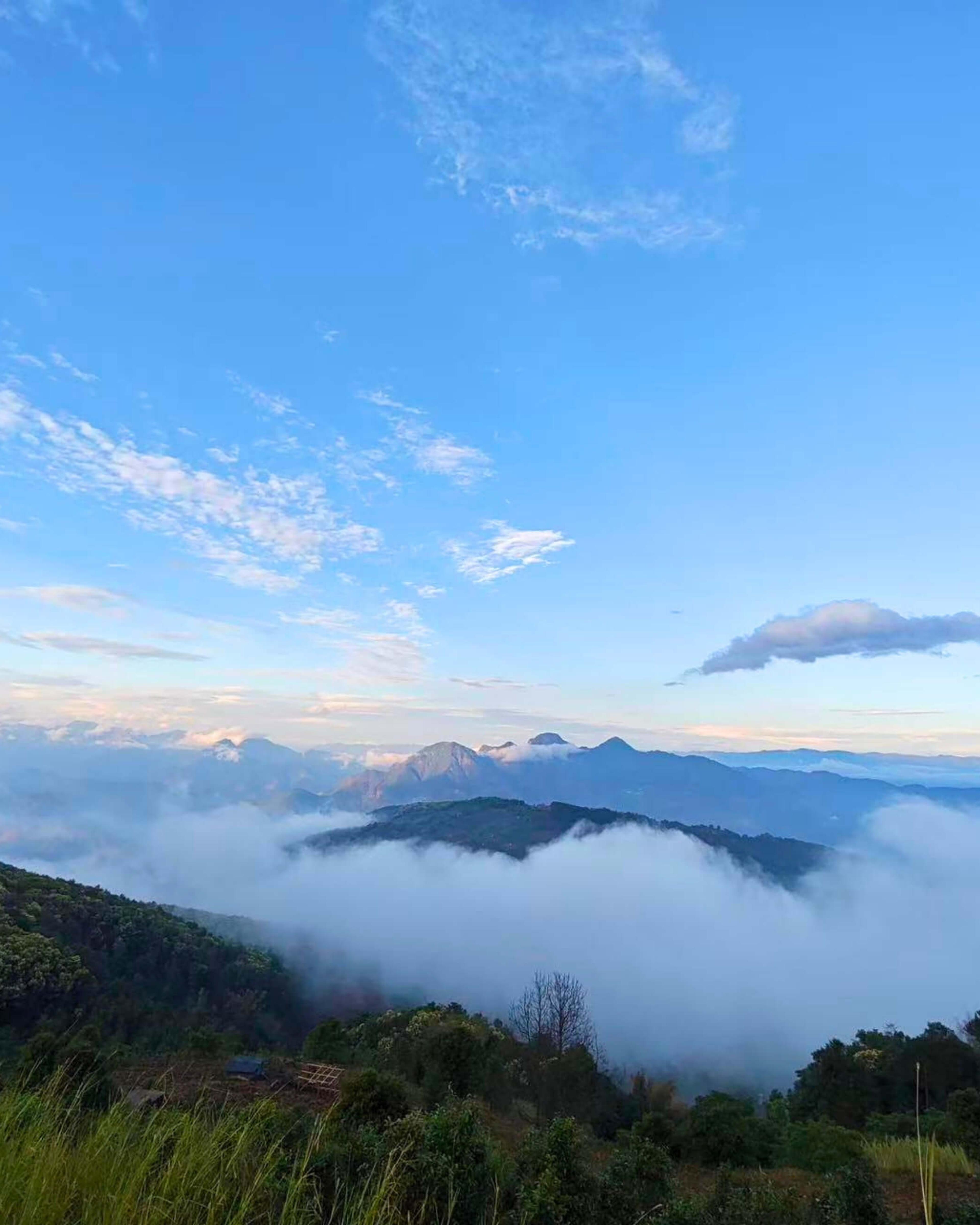 A from on top of the mountains above Potou.