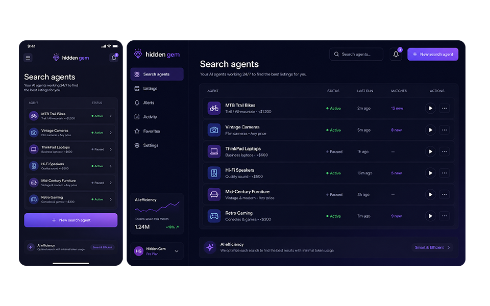desktop and mobile mockups of hidden gem