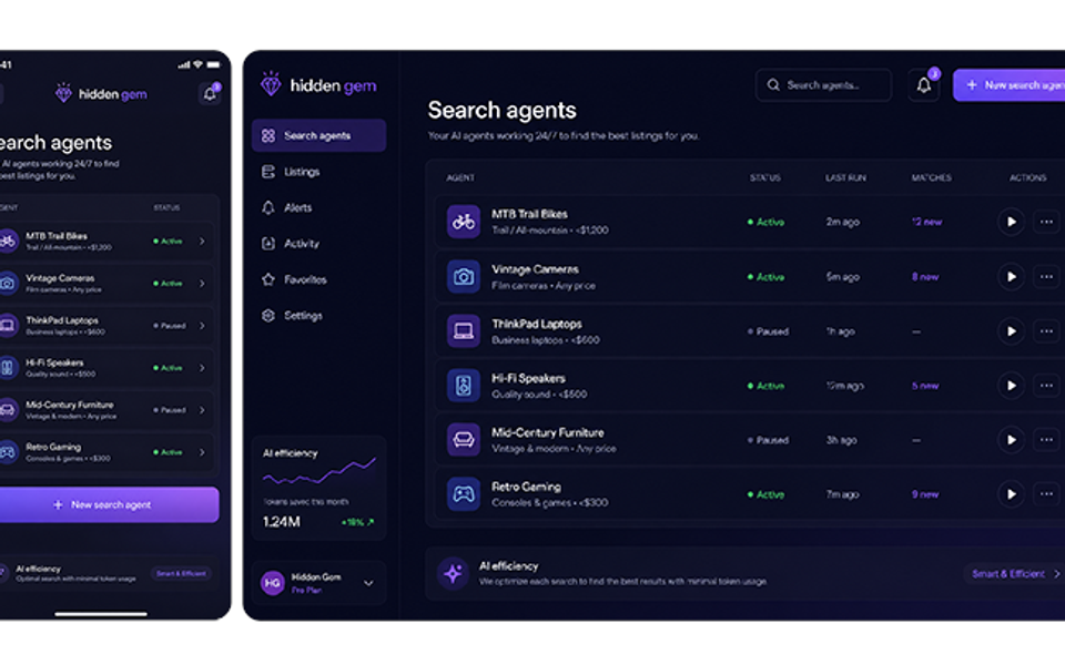desktop and mobile mockups of hidden gem