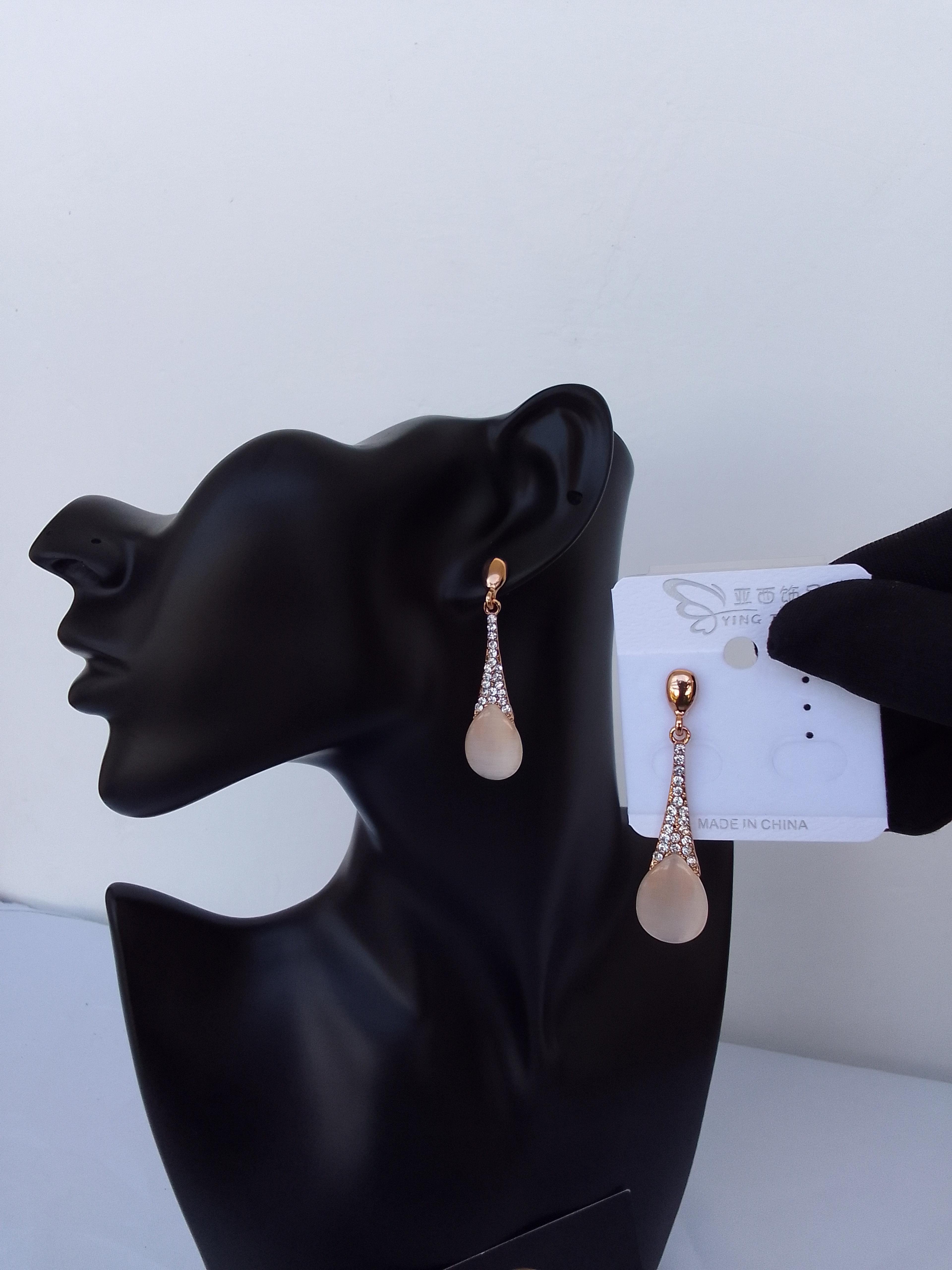Rose Gold long drop down earrings 