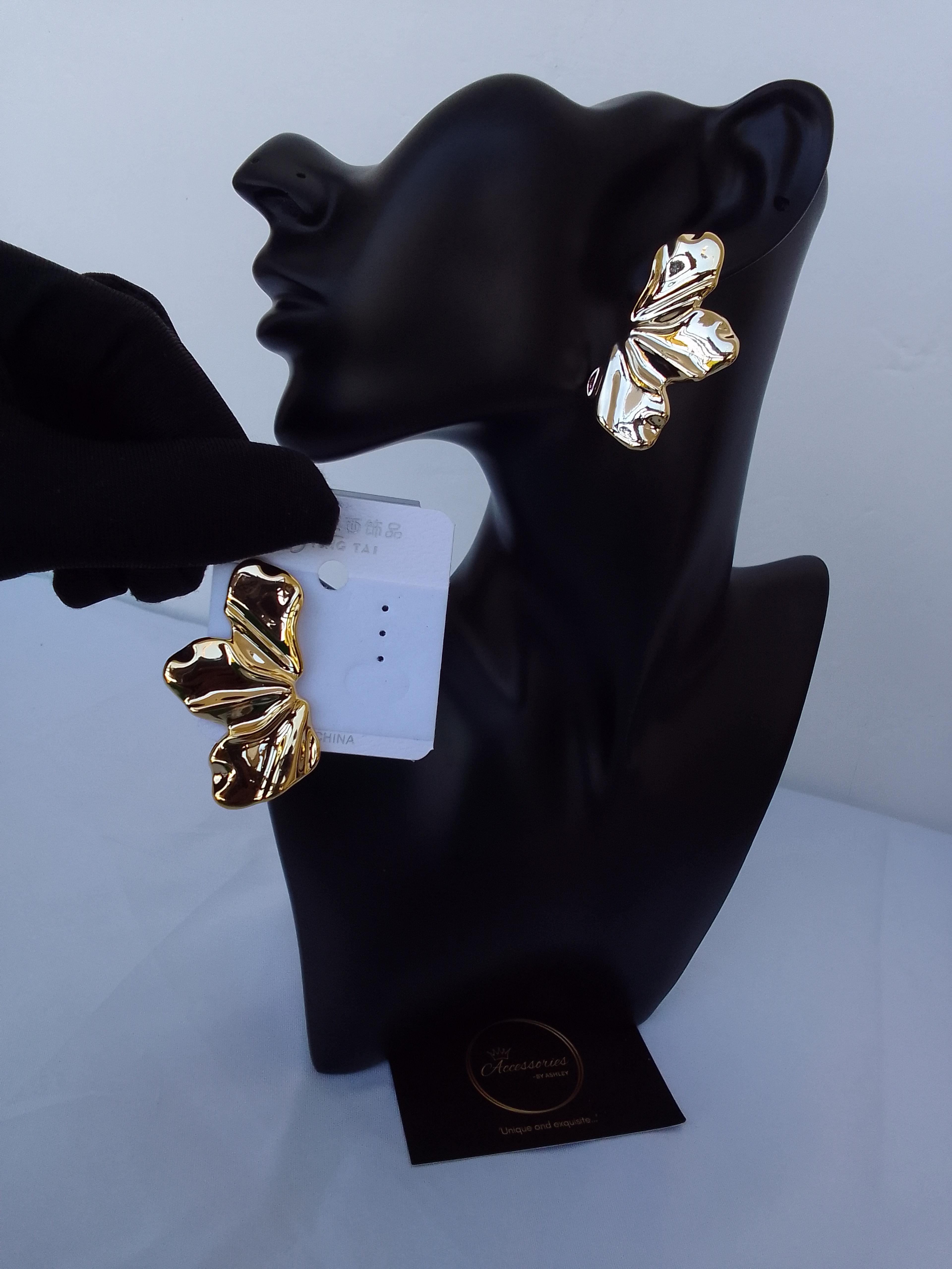 Gold leaf statement earrings