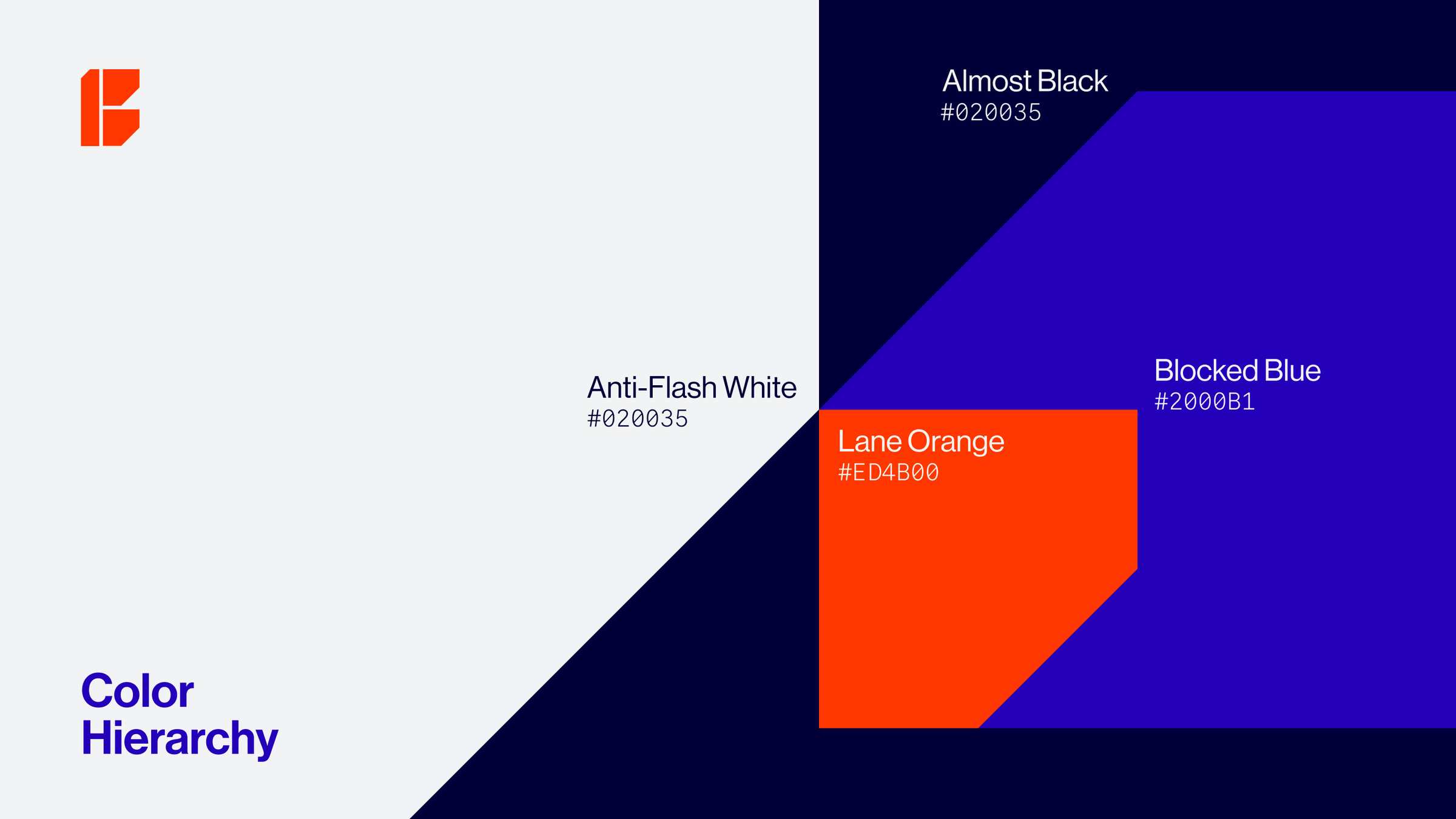 Color hierarchy for the Blackline brand IdentityDesign.