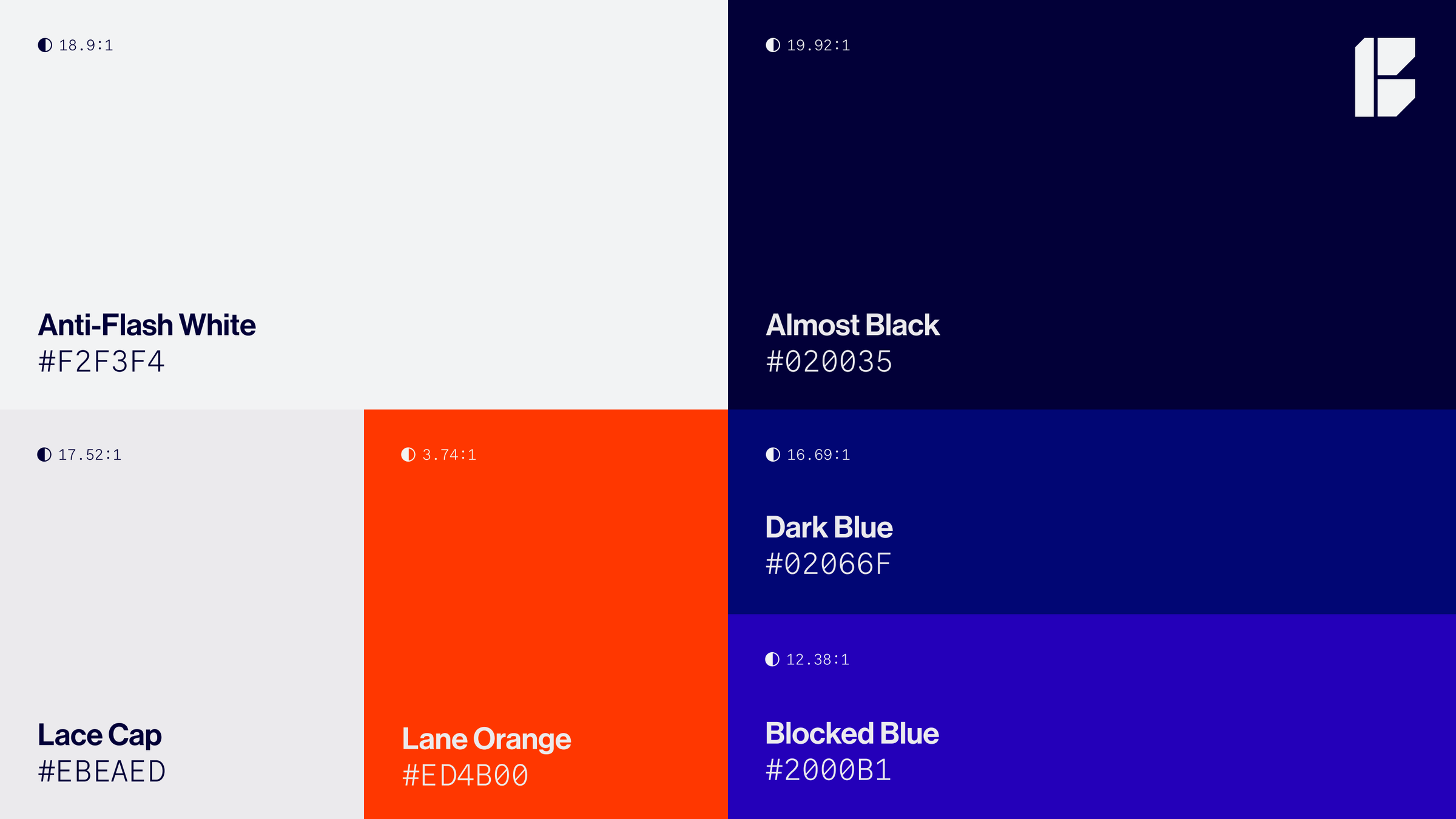 Color system for the Blocklane brand identity design.