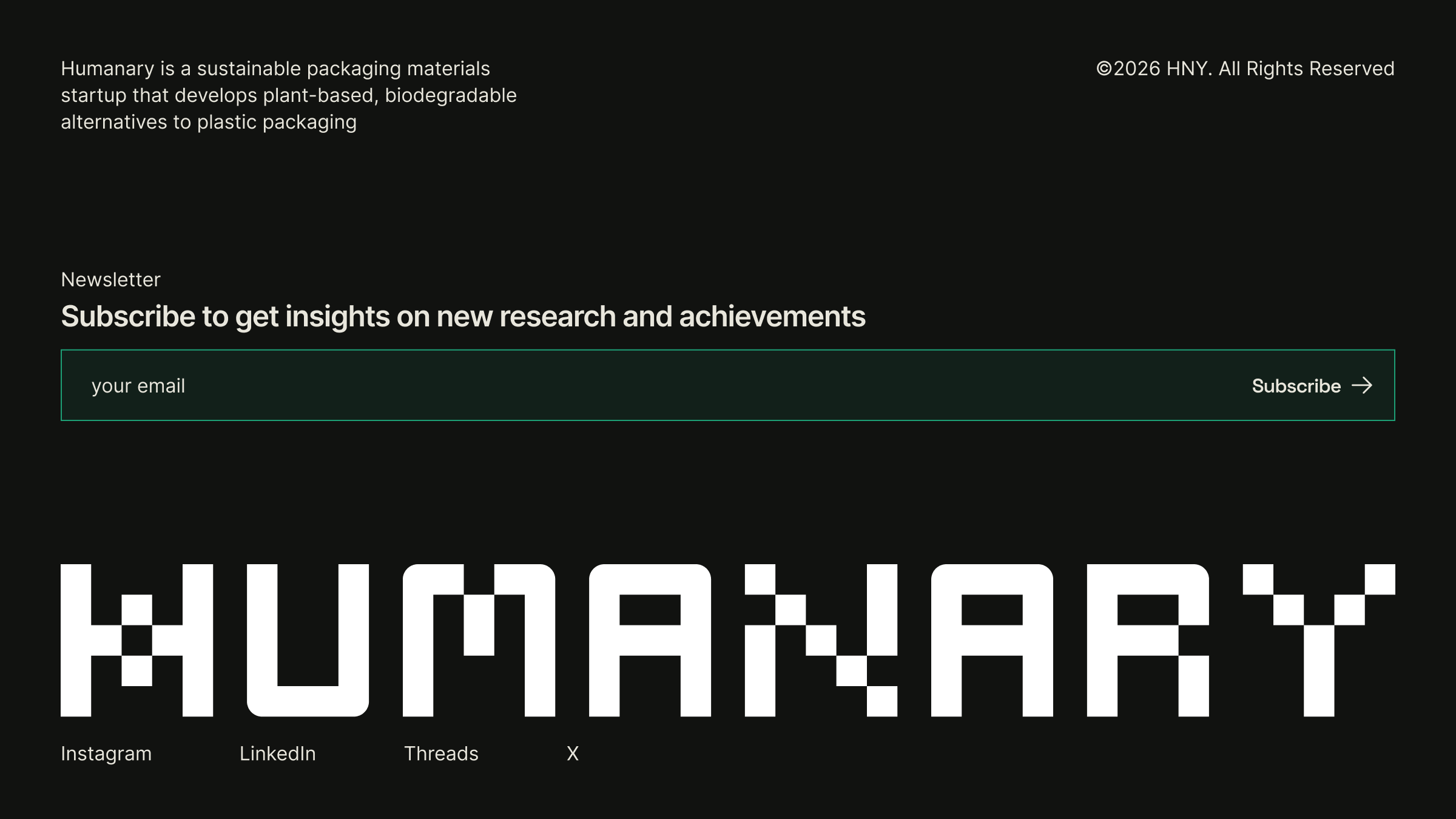 Footer design - Brand Identity Design of Humanary