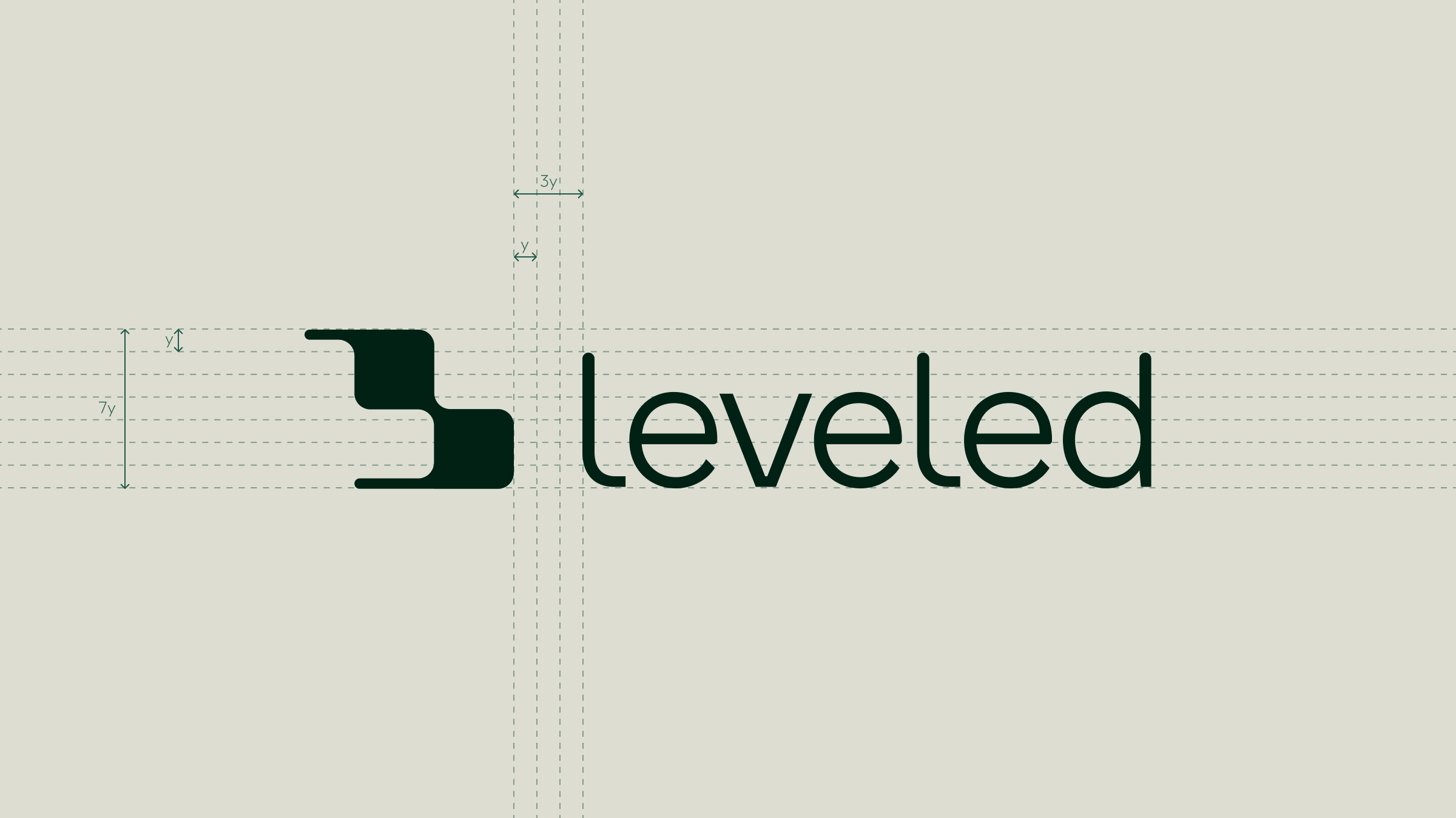 Leveled logo in grids