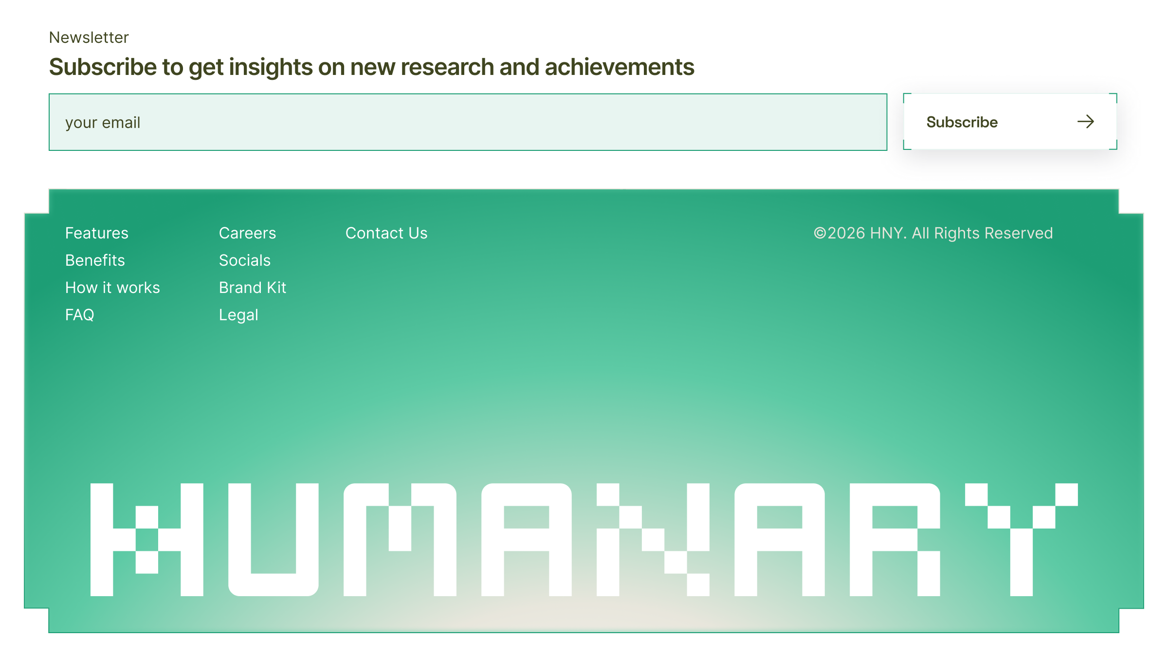 Footer Design - Brand Identity Design of Humanary