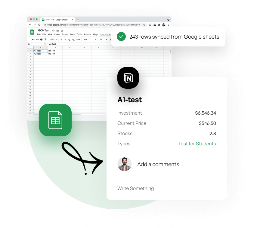 Create Live Notion Dashboards with <highlight>Linked Google Sheets Data</highlight>