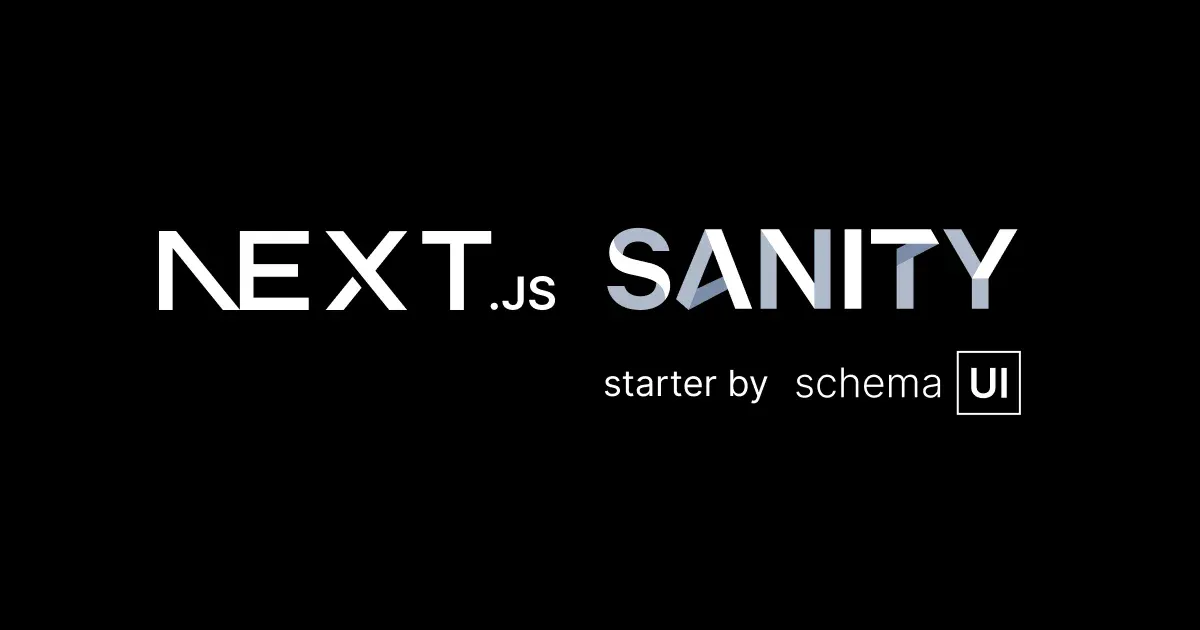 Next.js Sanity starter by schema ui