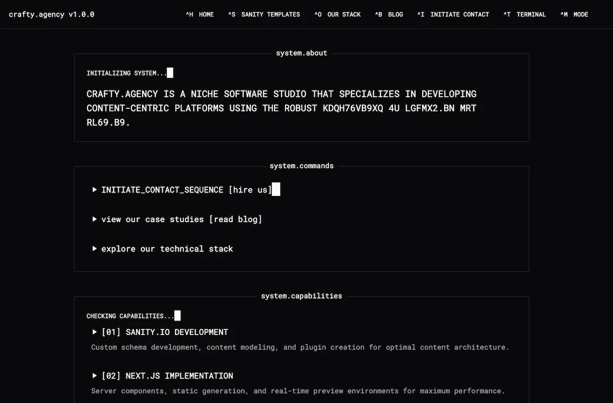 crafty.agency website