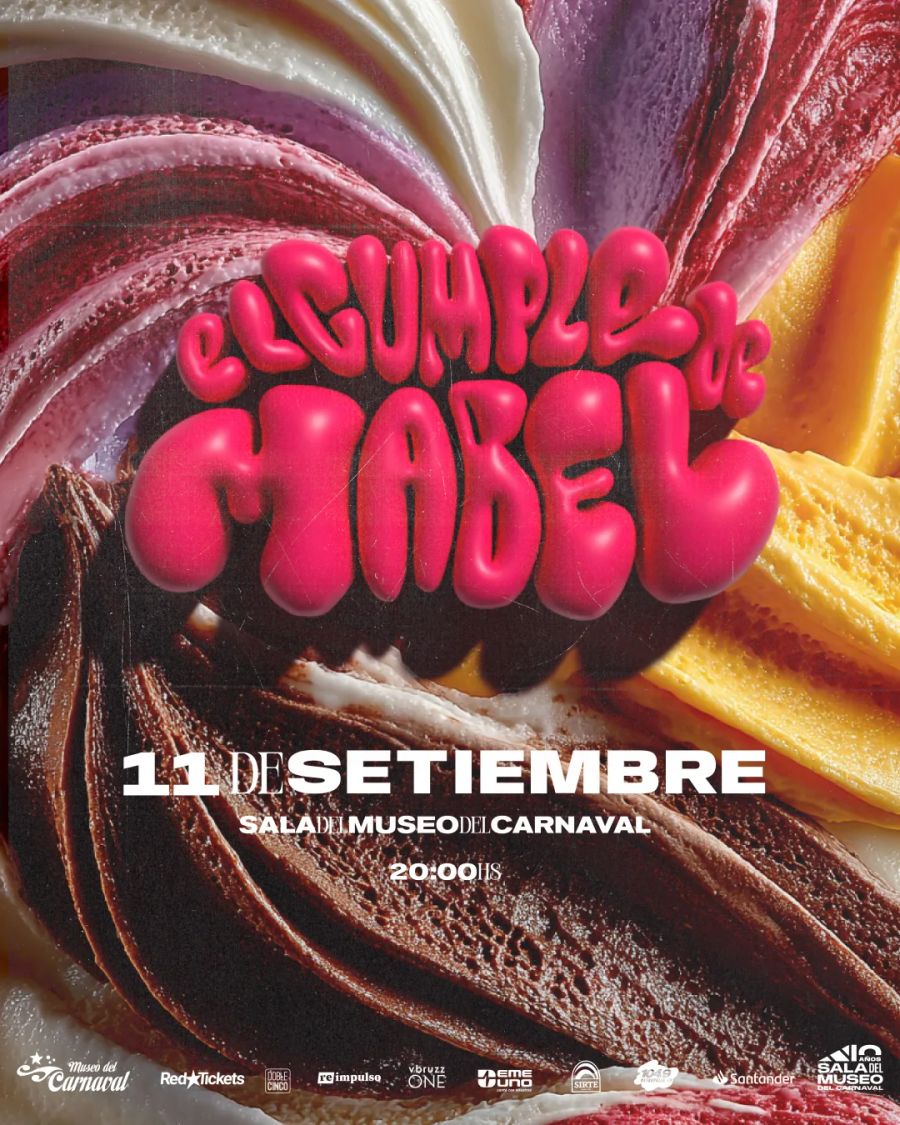 Flyer de El Cumple de Mabel del 11 de setiembre de 2026 en la Sala del Museo del Carnaval, 20:00 hs