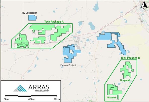 ARRAS MINERALS TO MOBILIZE SECOND DRILL RIG TO ELEMES PROJECT, PROVIDES EXPLORATION UPDATE, AND ANNOUNCES TERMINATION OF BESKAUGA OPTION AGREEMENT