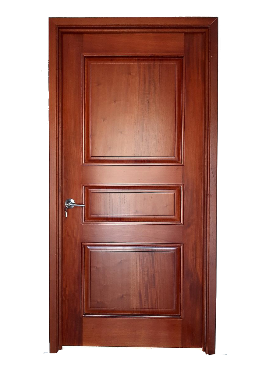 3 panel solid mahogany standard door - 1 of 3
