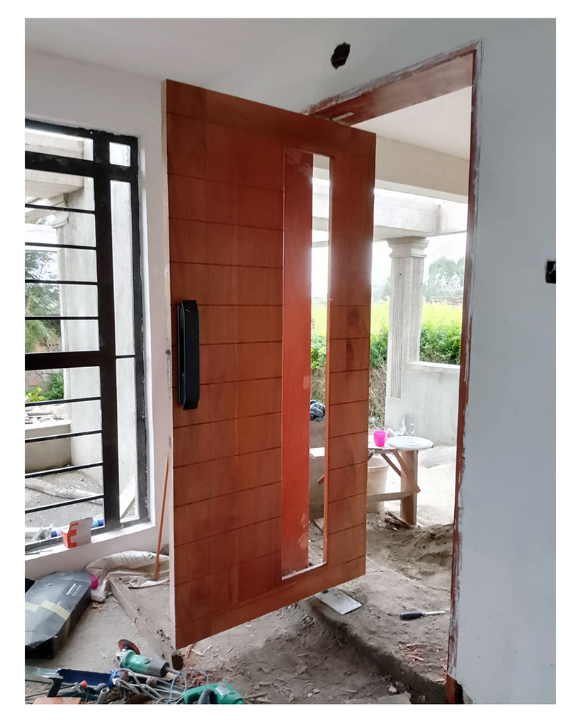 Custom Mahogany TNG door with fun-light by Olet Hardware