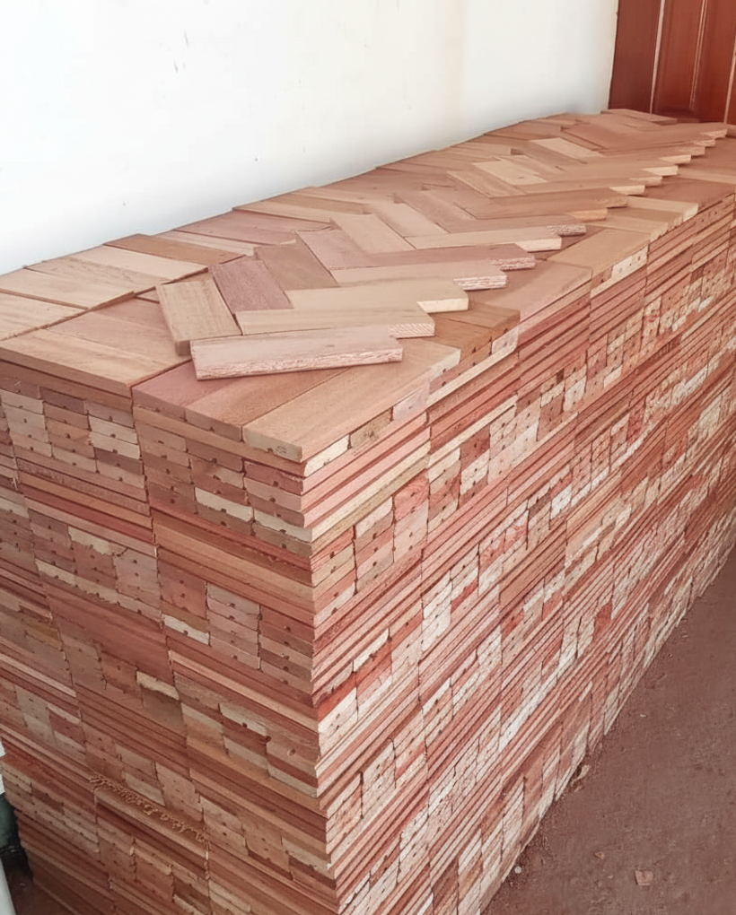 Mahogany Woodblock Flooring by Olet Hardware