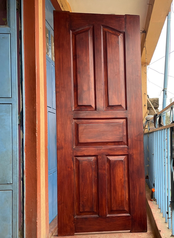 5 Panel Solid Cyprus Mahogany Stained