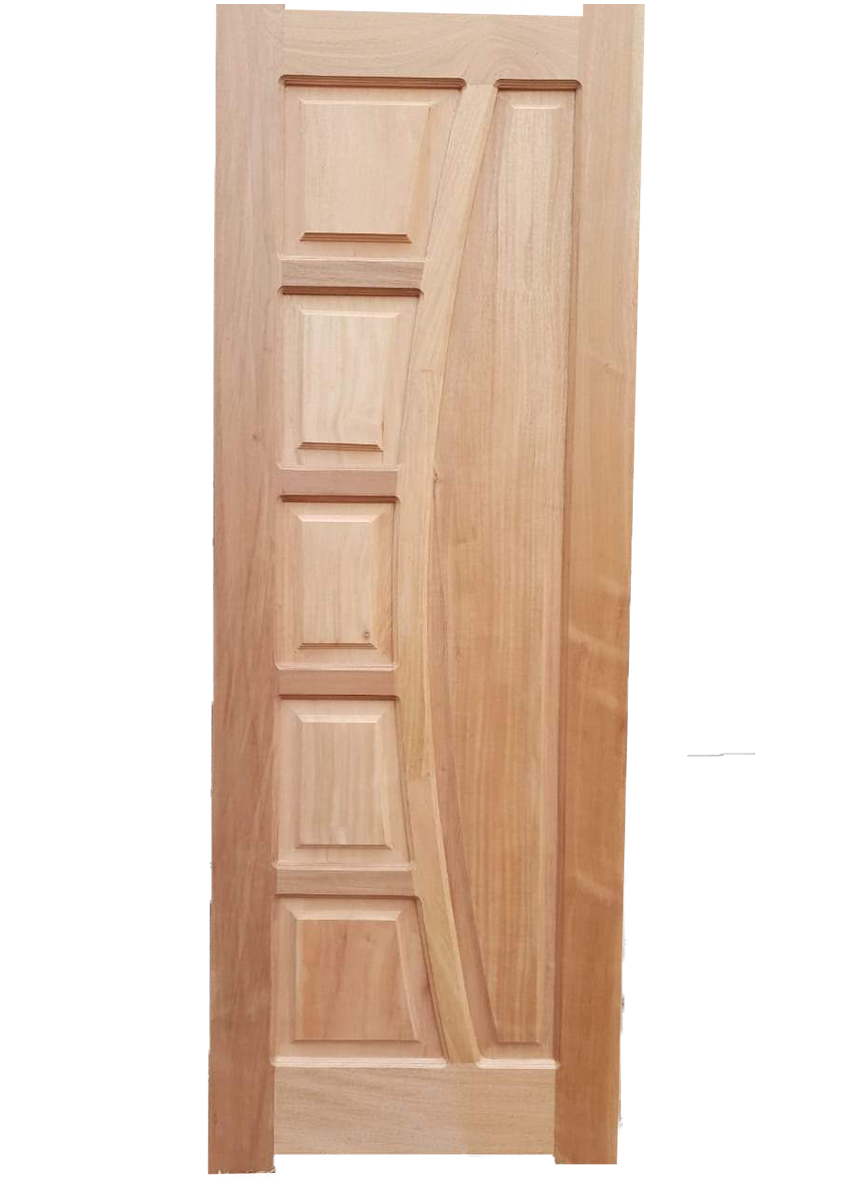 High-quality mahogany 6 panel hardwood door with smooth polished surface - 1 of 1