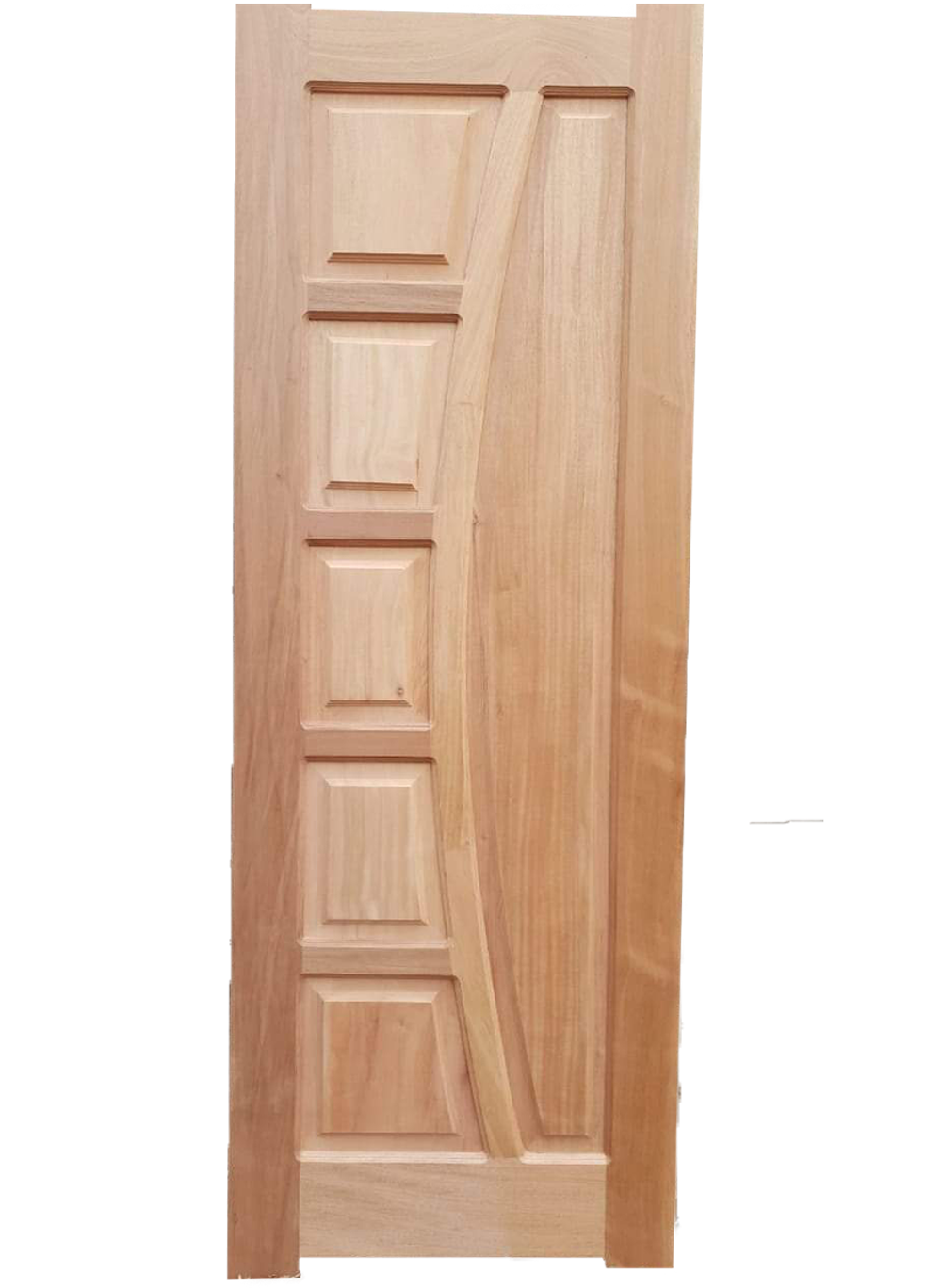 Solid mahogany 6 panel door with classic rectangular panel design