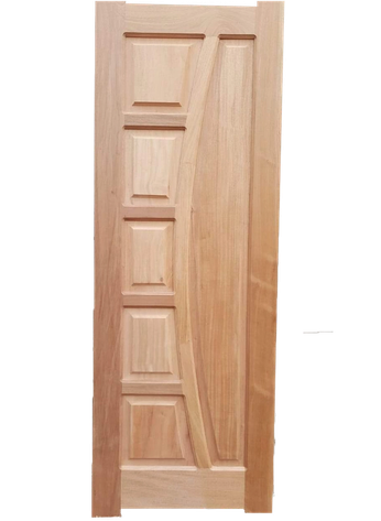 Solid mahogany 6 panel door with classic rectangular panel design