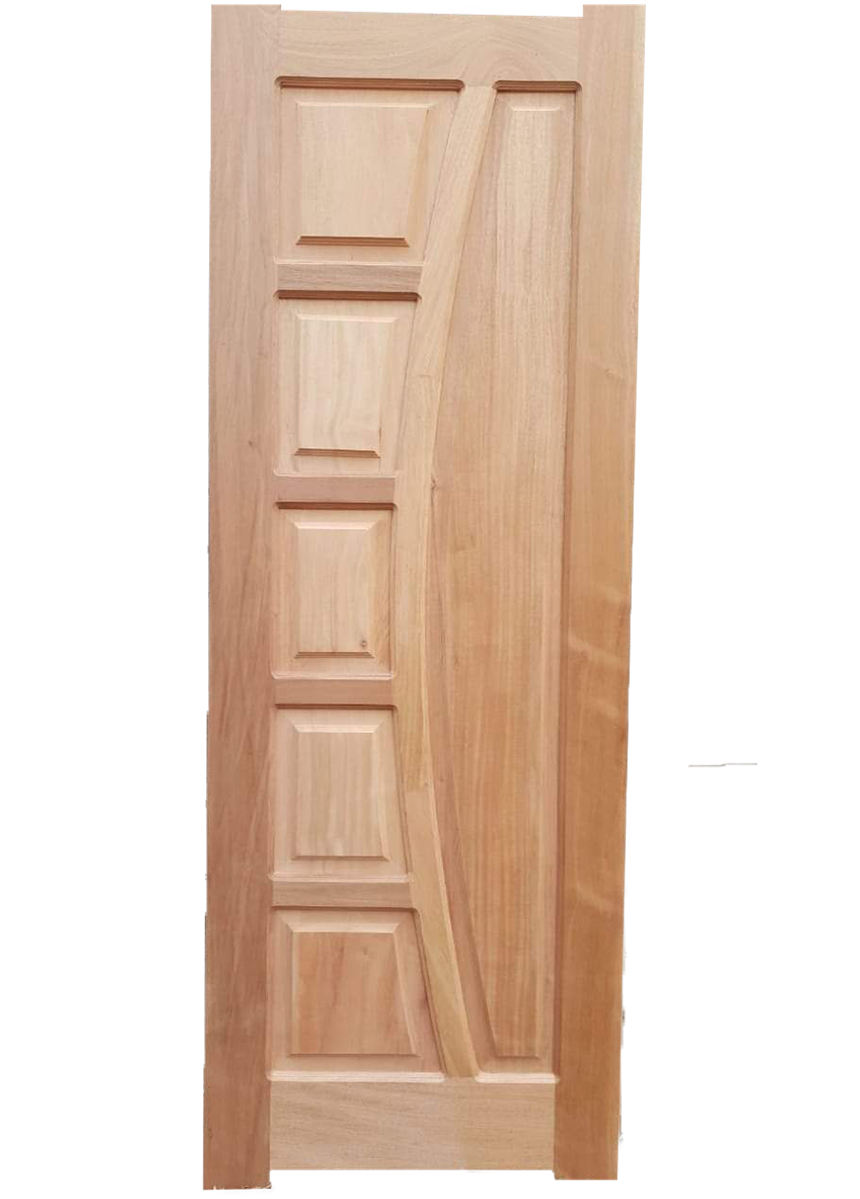 High-quality mahogany 6 panel hardwood door with smooth polished surface - 1 of 1