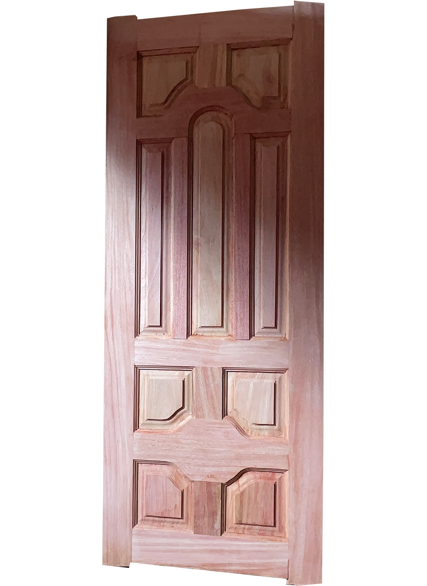 Nine panel mahogany wooden door - 1 of 2