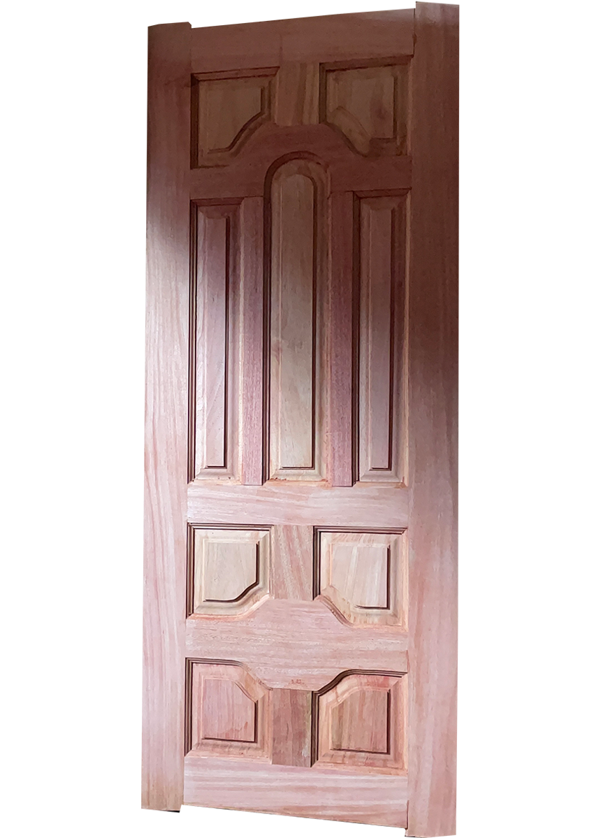 Nine panel mahogany wooden door - 1 of 2