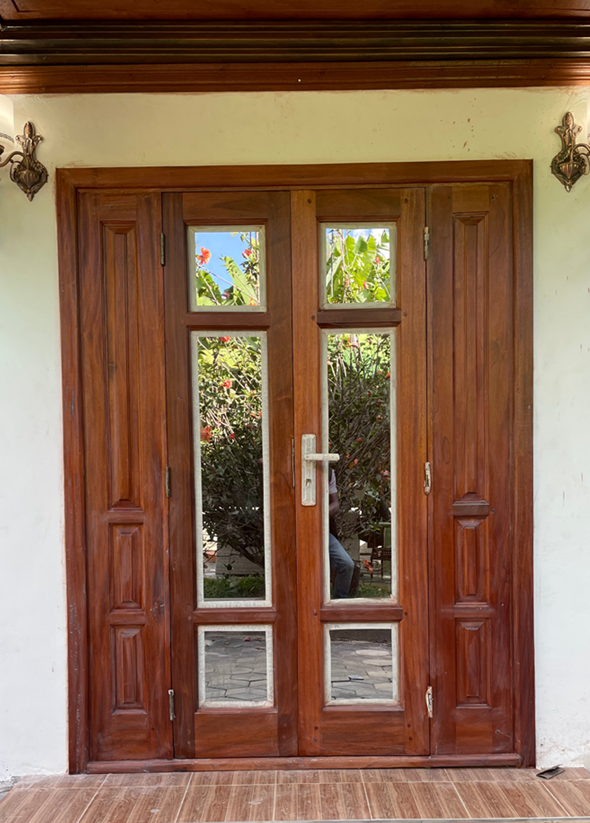 double mahogany door with french design - 1 of 3
