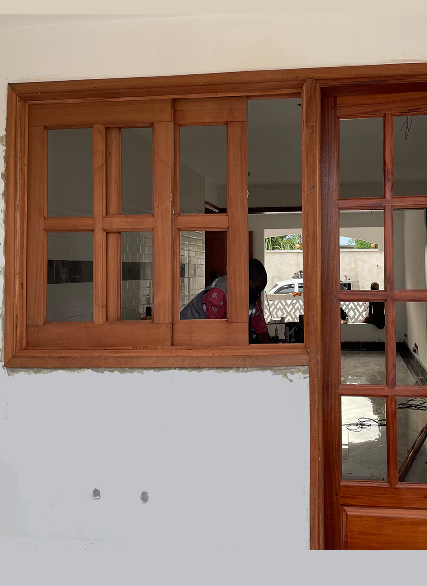 Mahogany Sliding Window - 1 of 2