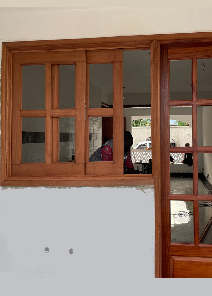 Mahogany Sliding Window - 1 of 2