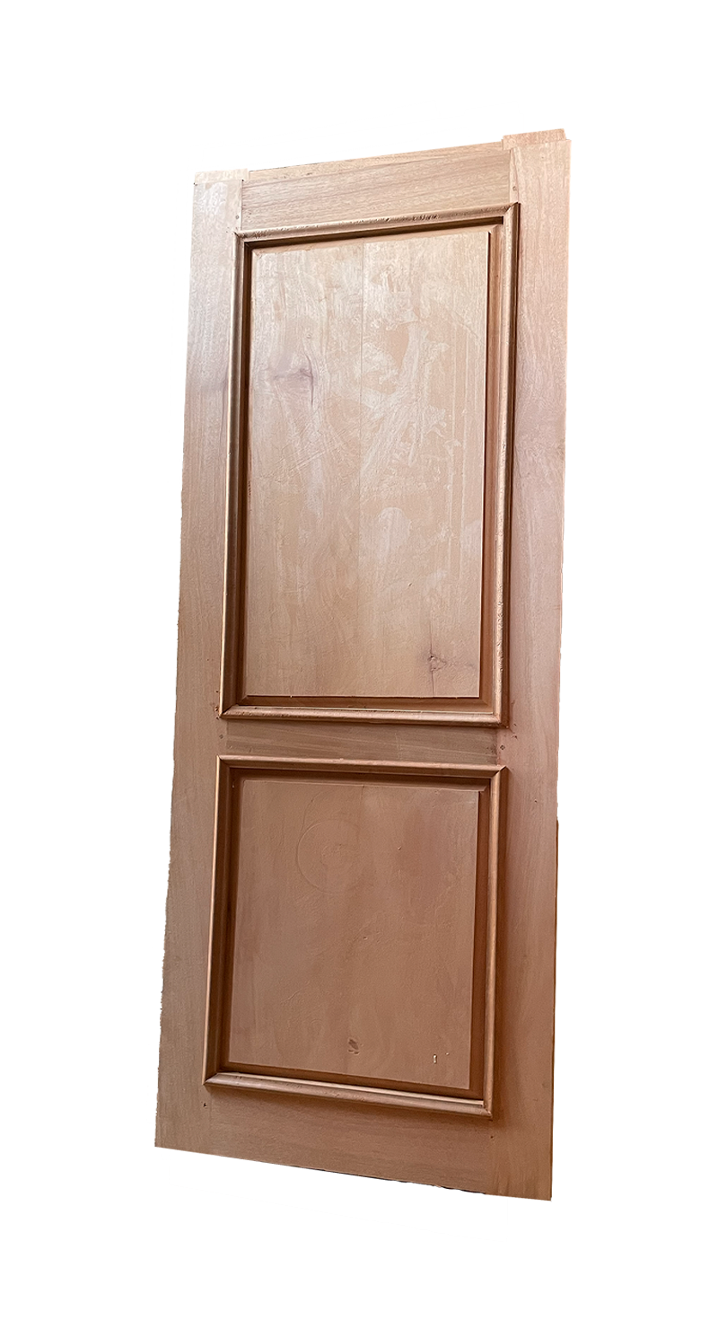 2 panel solid mahogany standard door by Olet Hardware