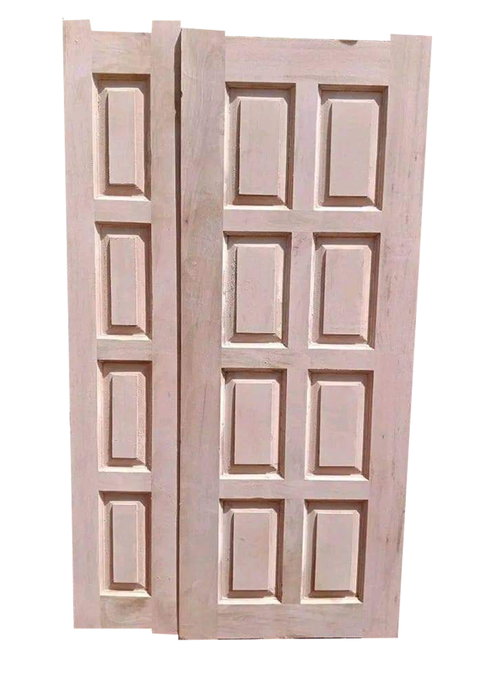 Double solid cypress 12 raised panel door