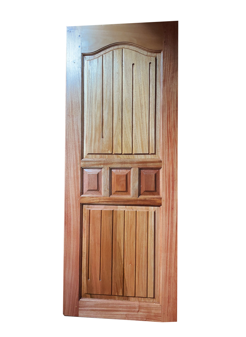 Custom Mvuli panel design door - 1 of 2