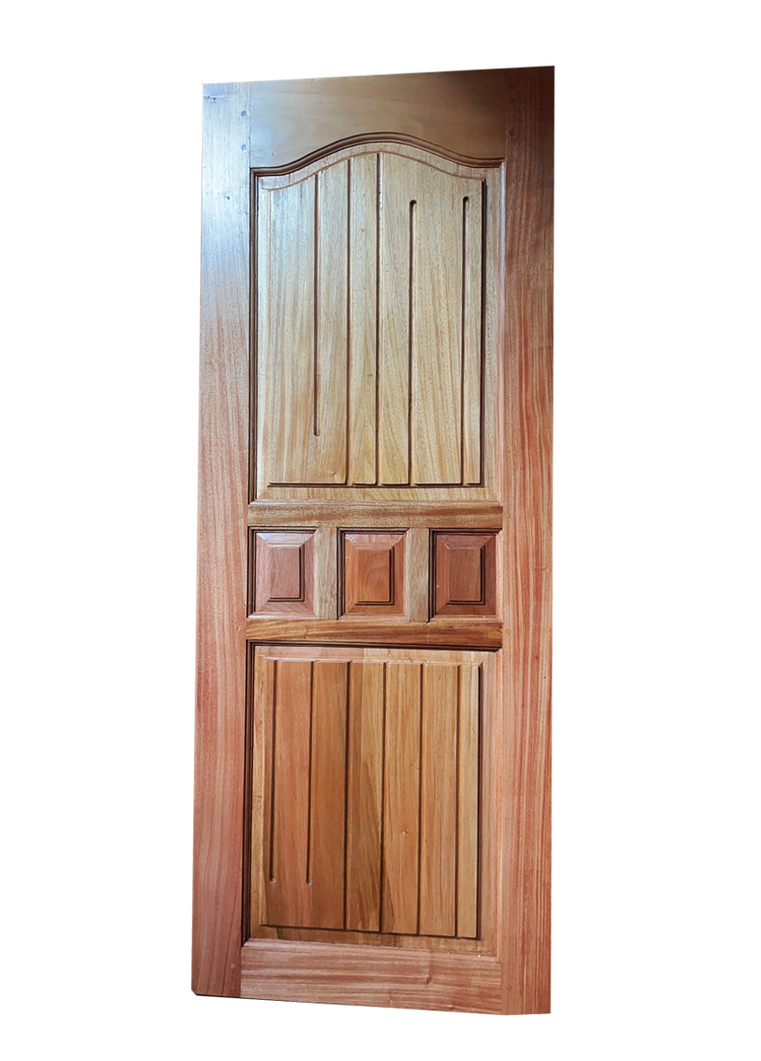 Custom Mvuli panel design door - 1 of 2