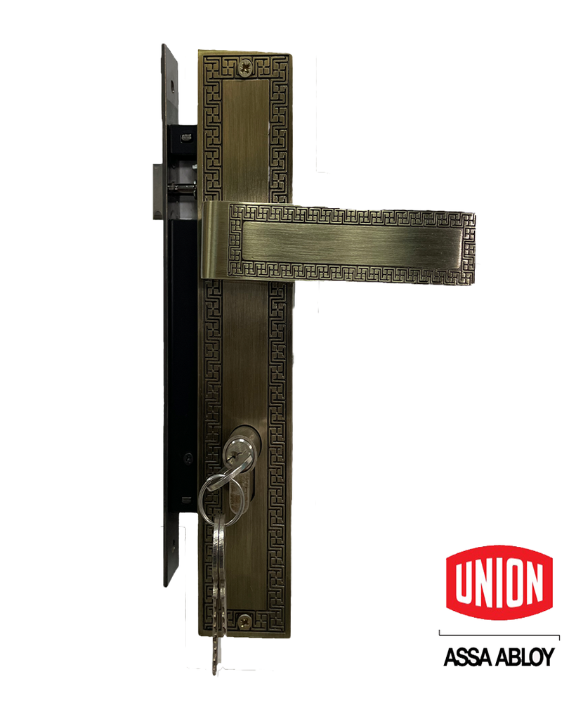 Union Antique main door Lock with Heavy duty High quality Handles complete set by Olet Hardware