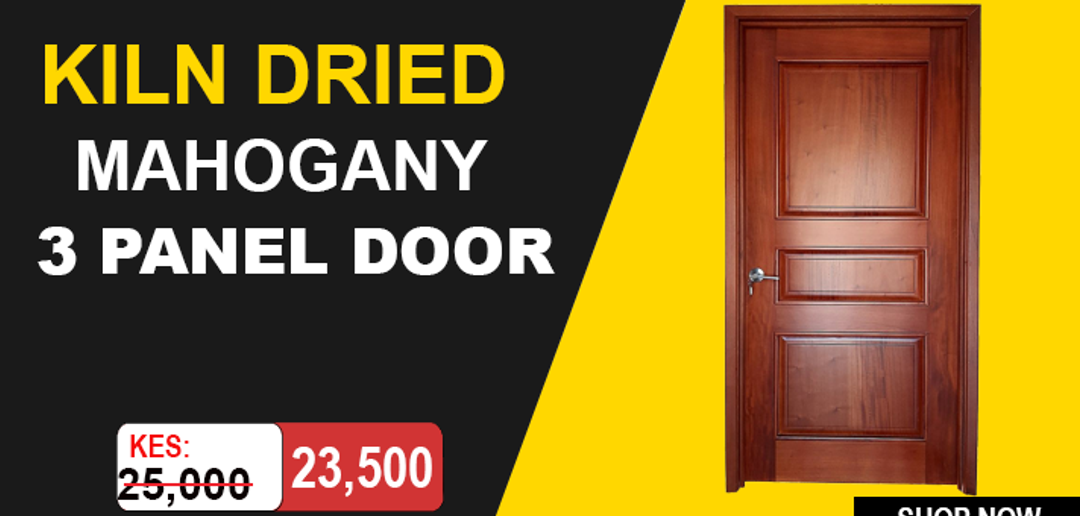 3 panel solid mahogany standard door