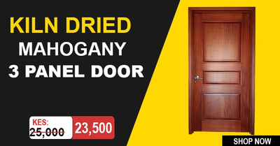3 panel solid mahogany standard door