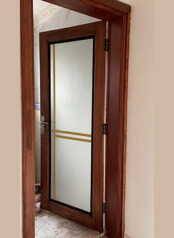 Mahogany bathroom door