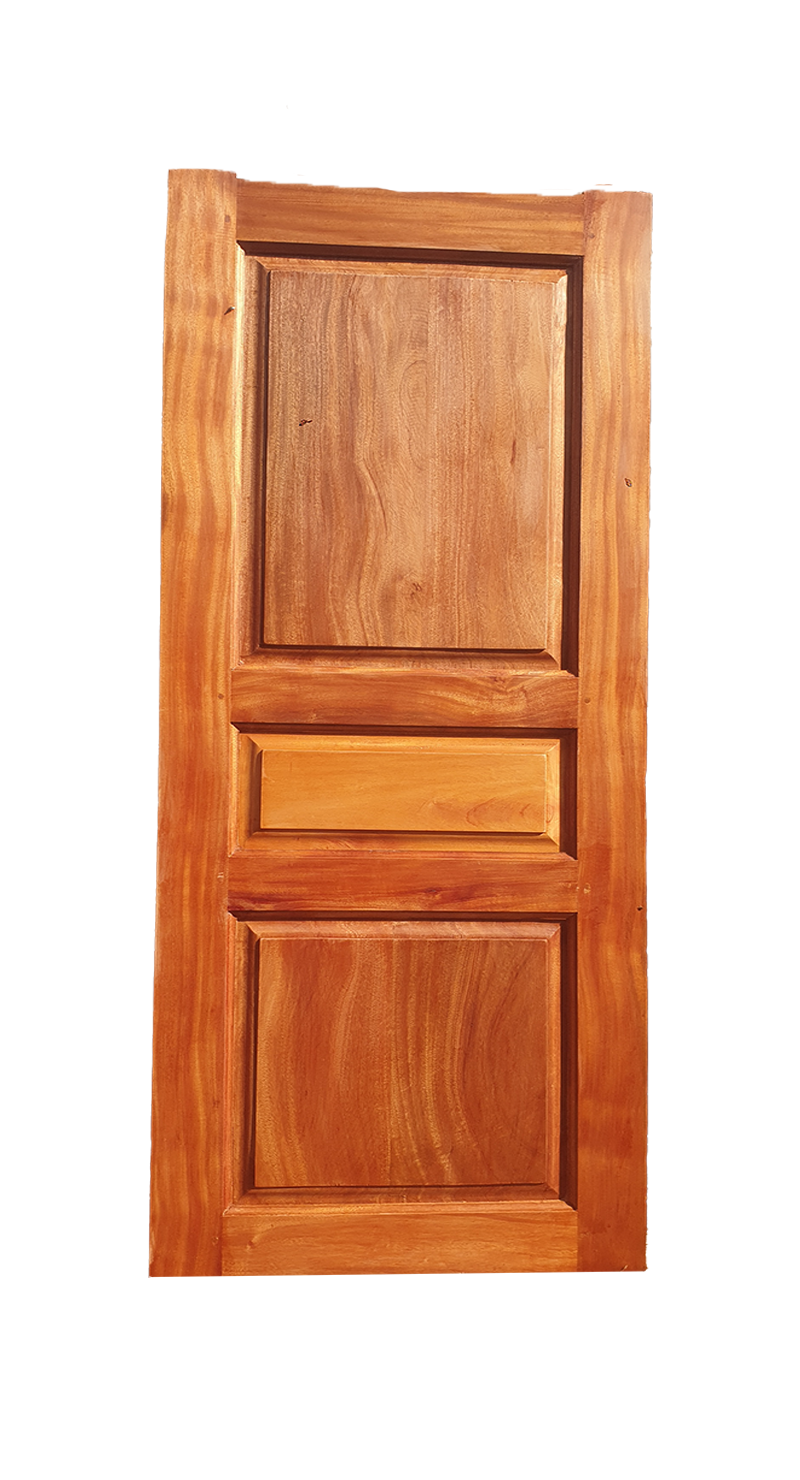 3 panel solid mahogany standard door by Olet Hardware