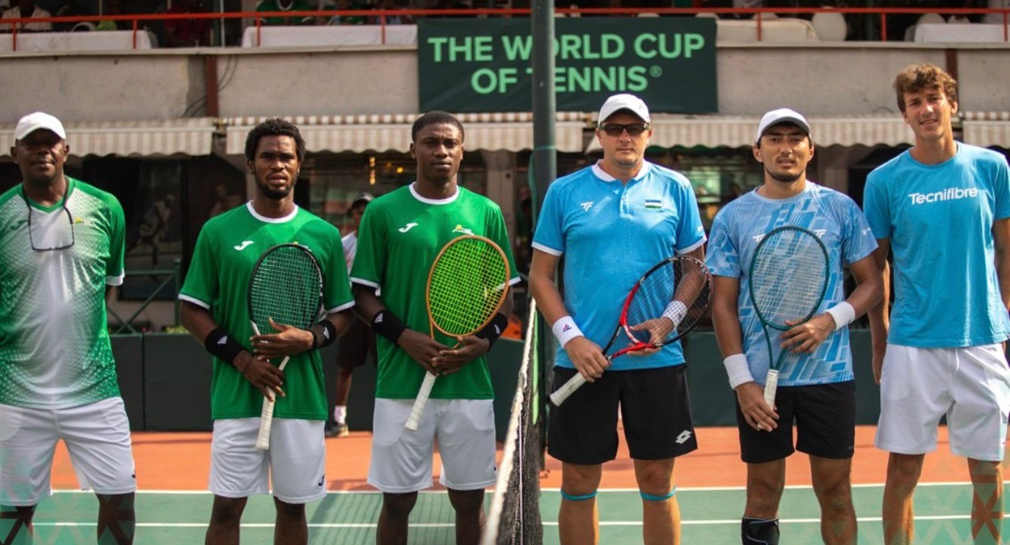 Nigeria vs Uzbekistan Davis Cup World Group II team photo