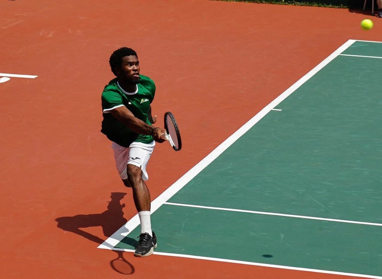 Nigerian player in action during Davis Cup match