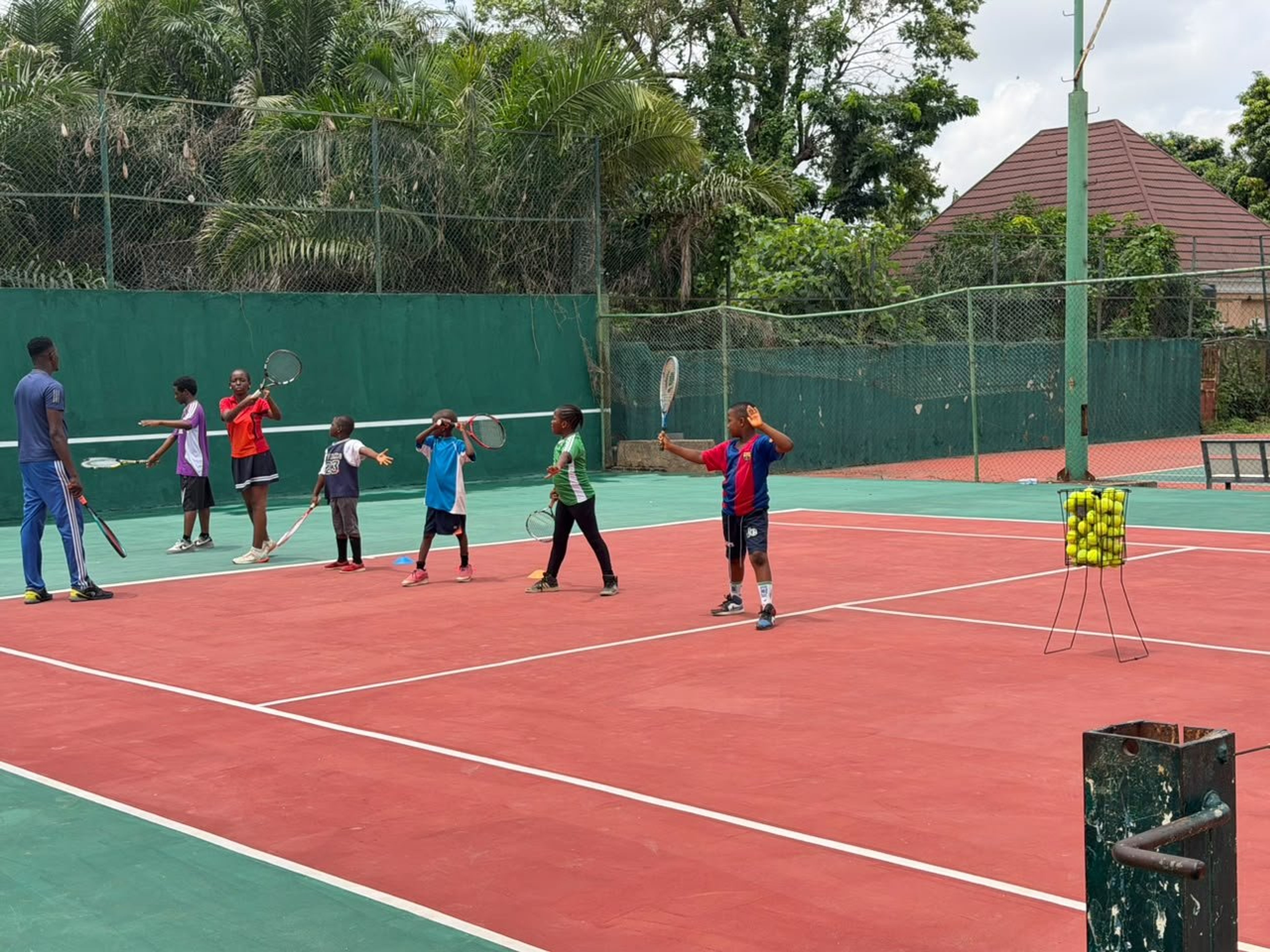 Academy players during a training drill