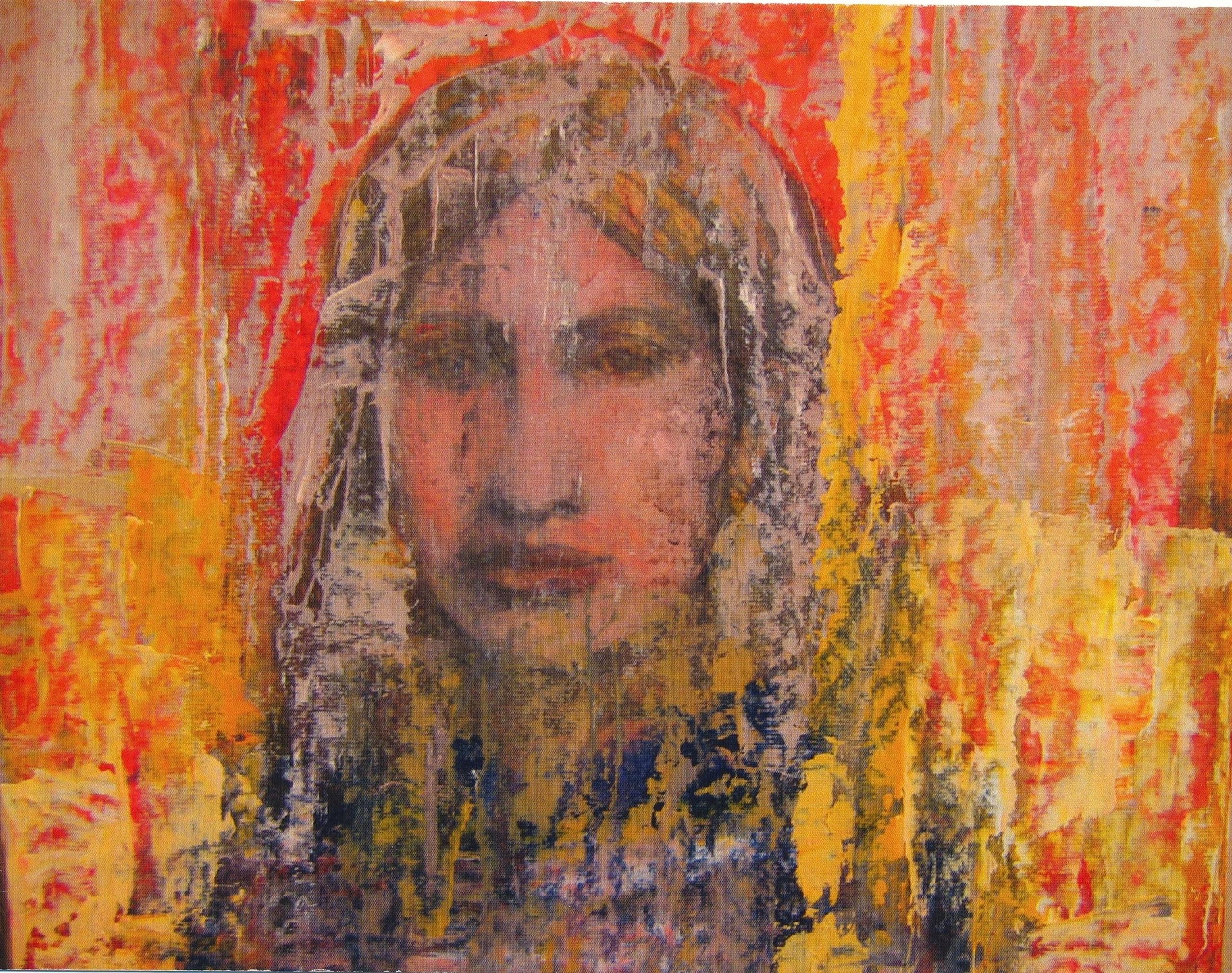 Schnittketriptykhonene, 2007, oil on paper on canvas, 90 x 30 cm