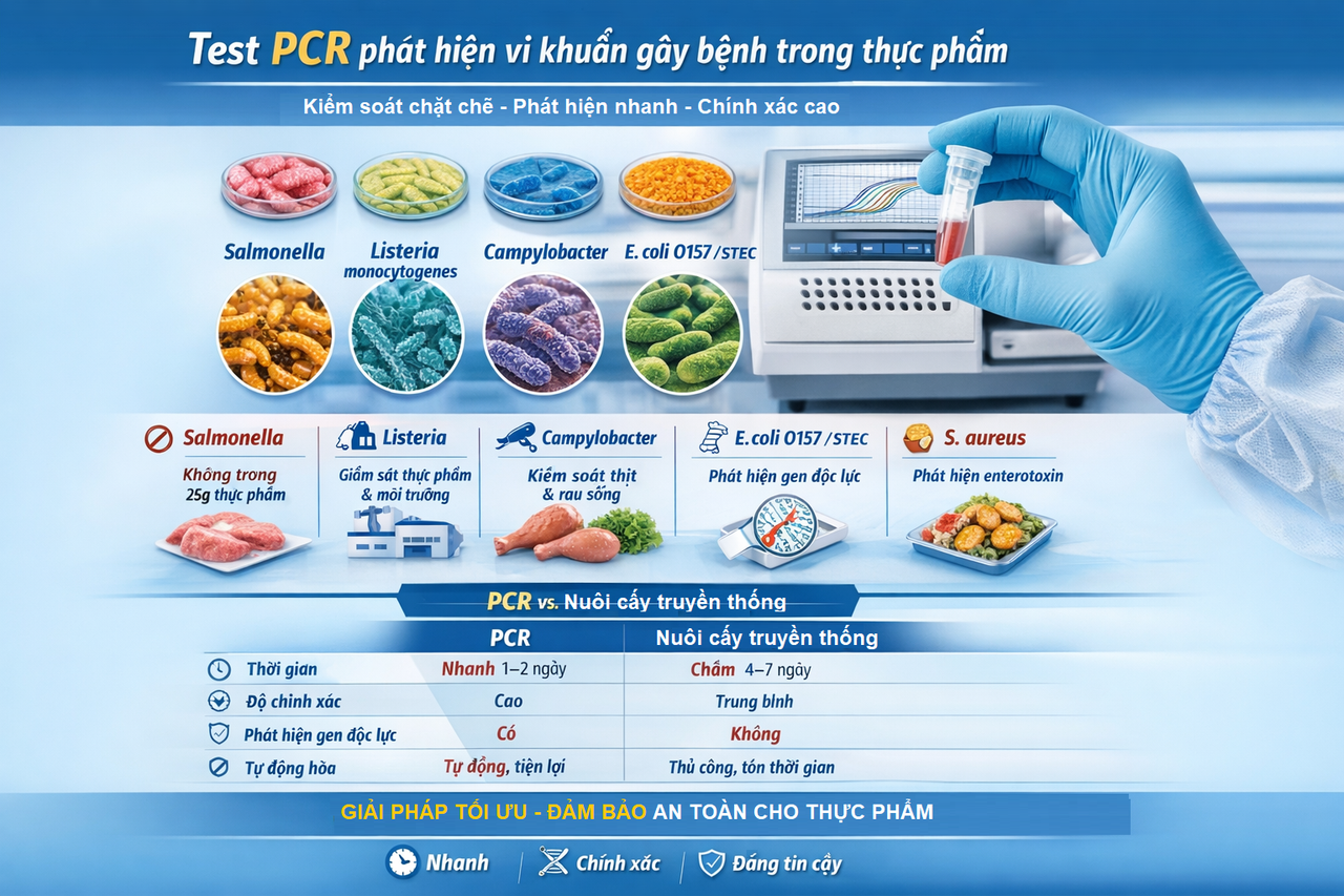 Test PCR phát hiện vi khuẩn gây bệnh
