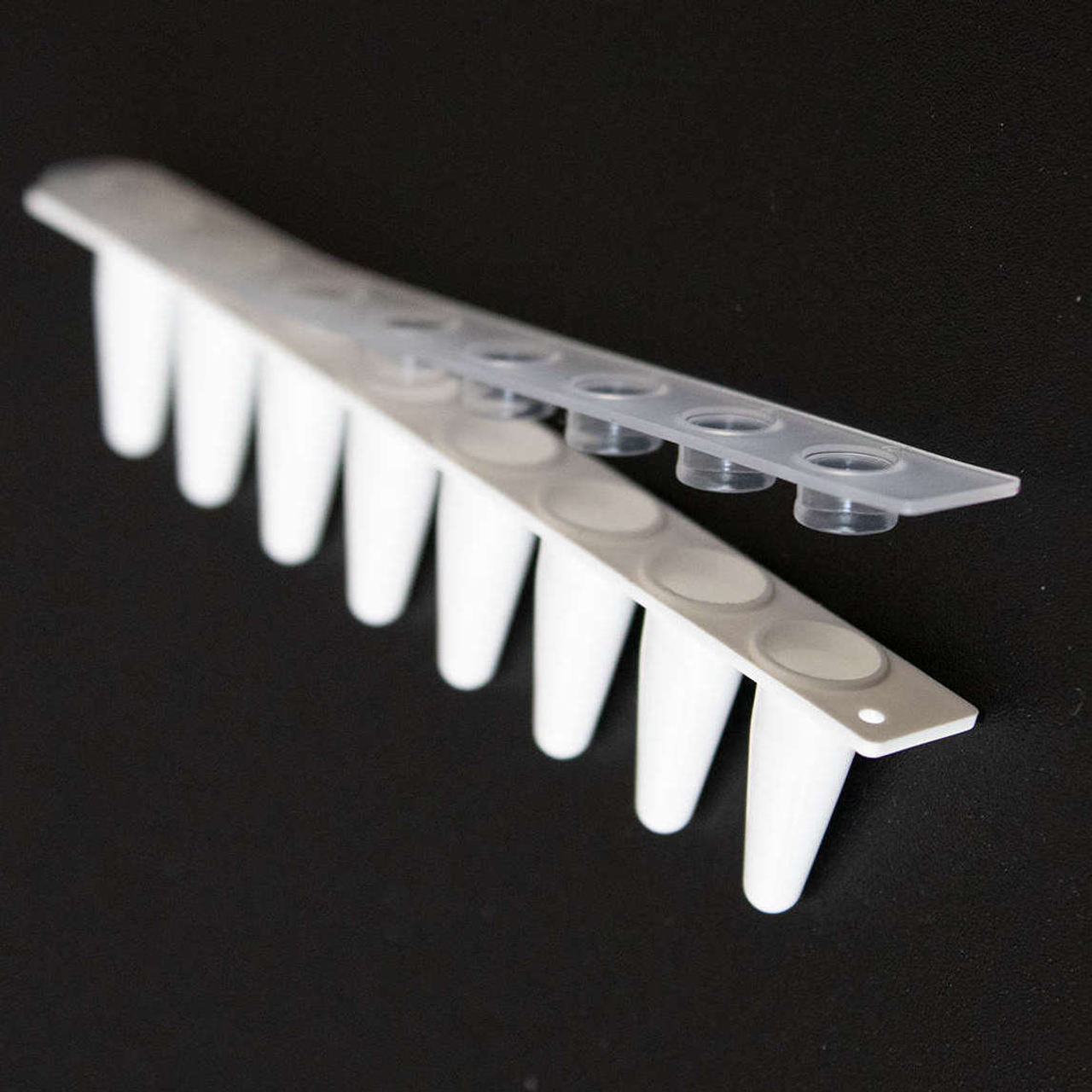 8-well White PCR Tube Strips 0.1 mL + optical Flat Cap Strips