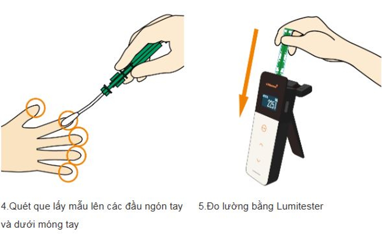 Kiểm tra vệ sinh tay bằng que Lucipac A3 Surface