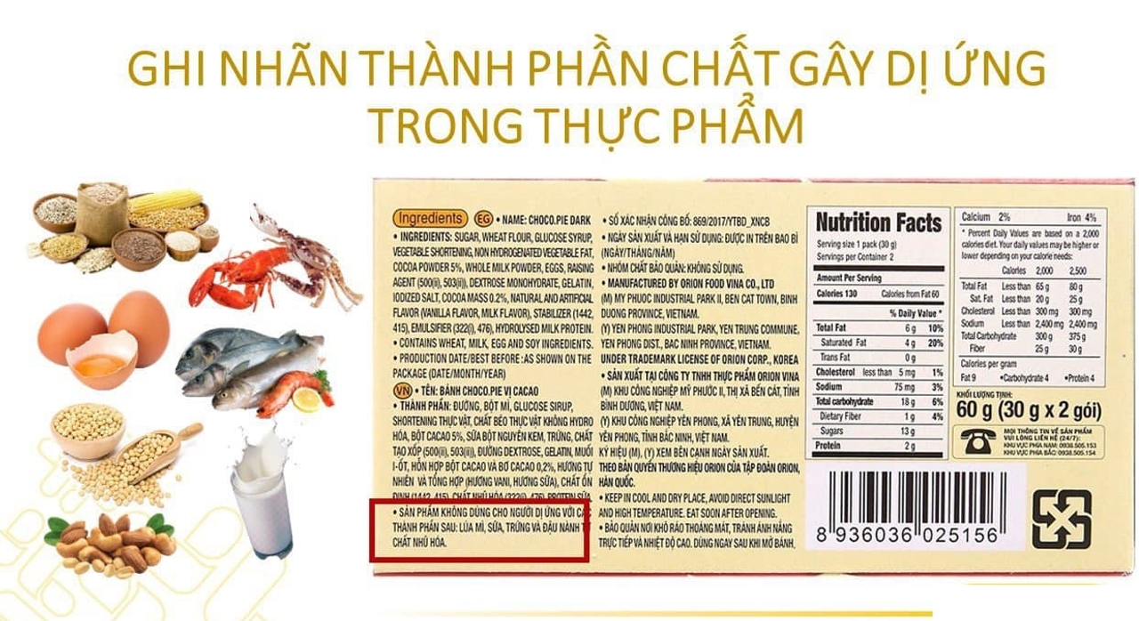 Quy định ghi nhãn chất gây dị ứng