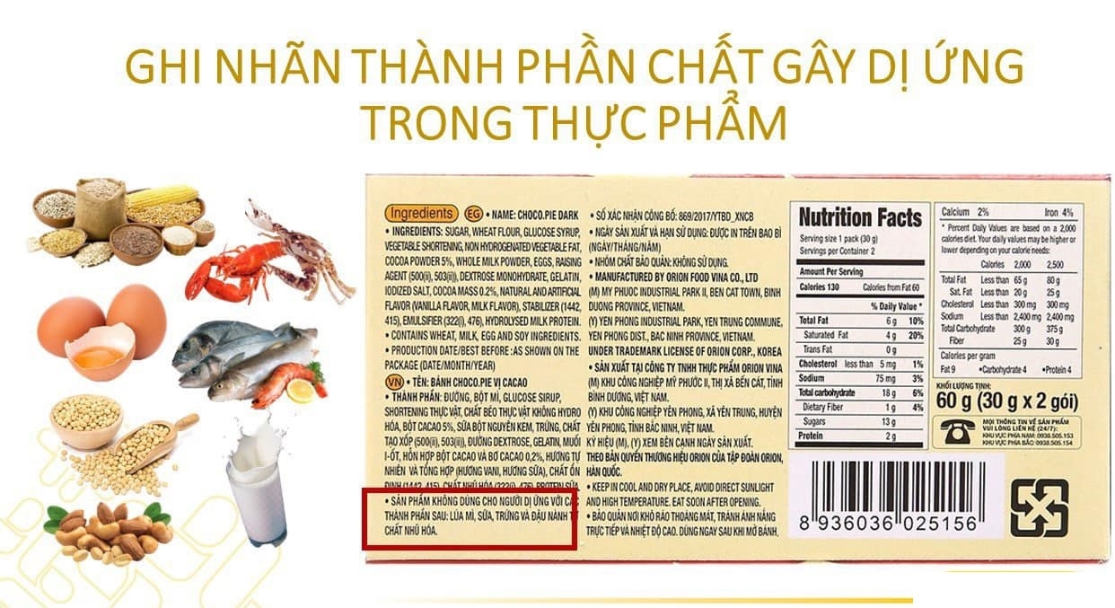 Quy định ghi nhãn chất gây dị ứng