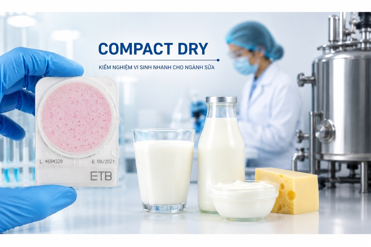 Giải pháp kiểm nghiệm vi sinh cho nhà máy sữa bằng Compact Dry