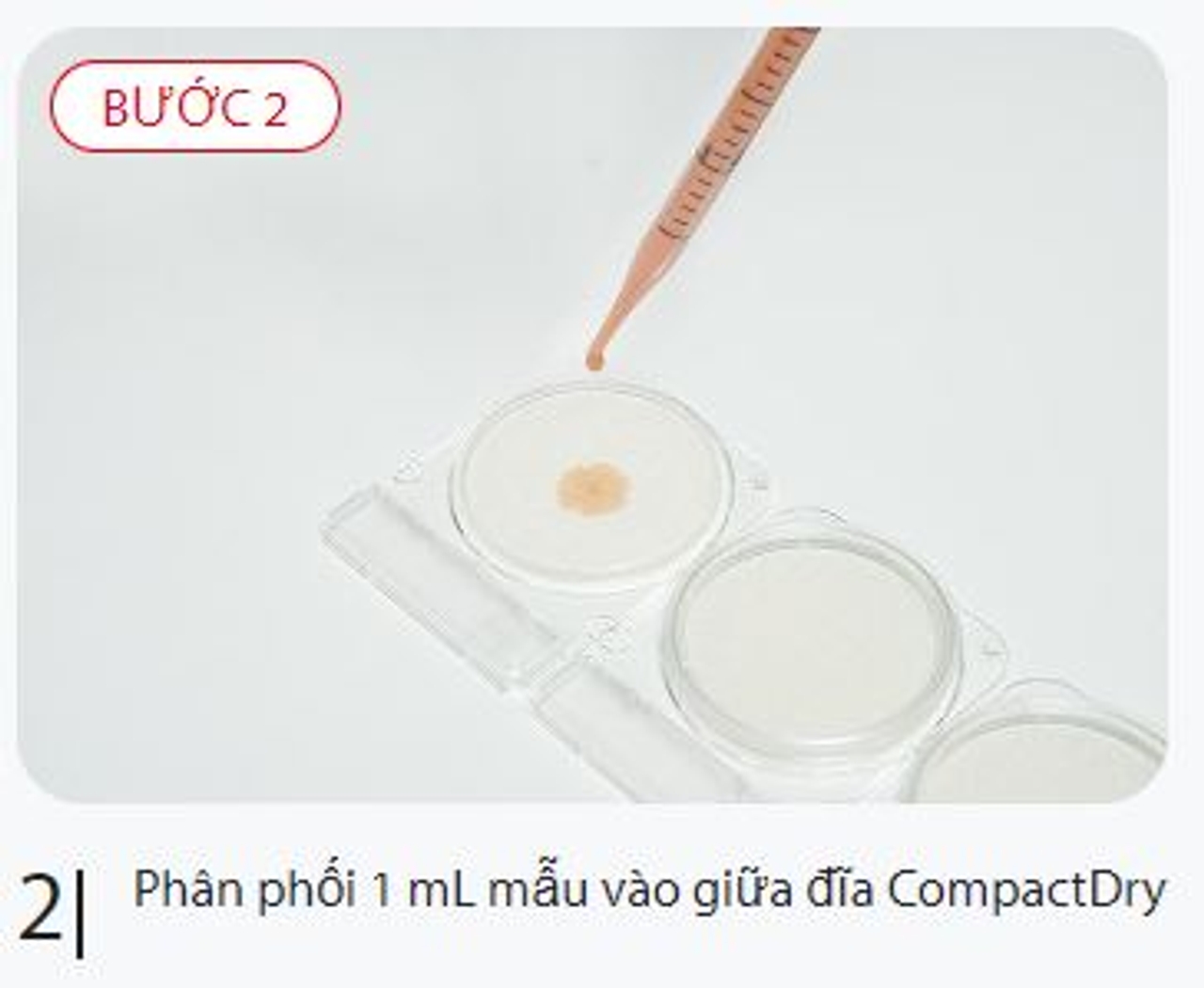 Nhỏ 1ml vào đĩa Compact Dry